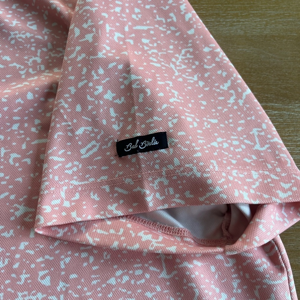 Bad Birdie men’s polo XXL Peach with all over splatter print - Picture 8 of 10